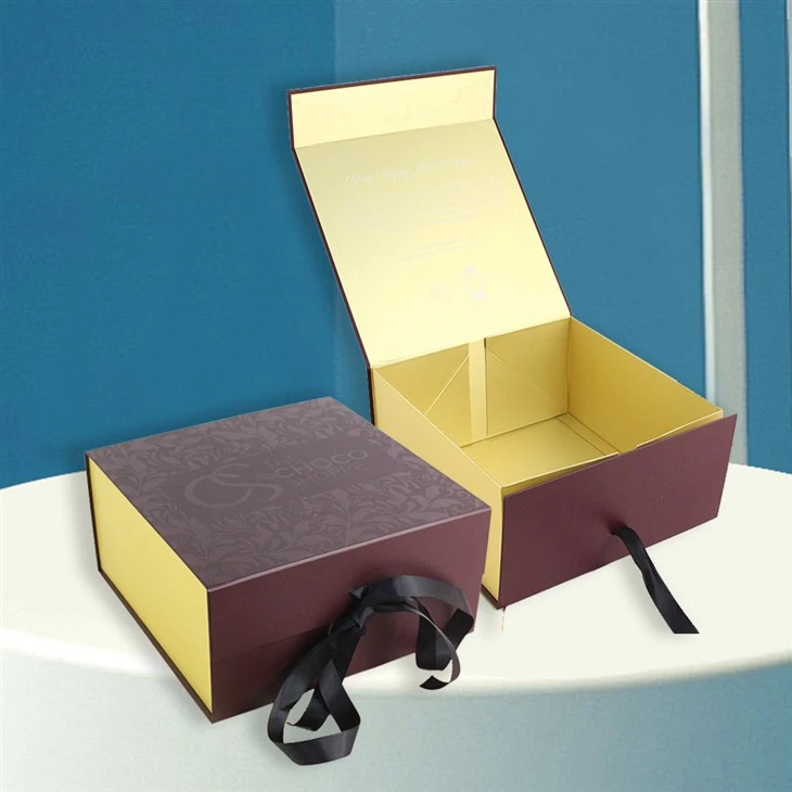 Plegabel Box di Regalo Magnetico Cu Ribbon